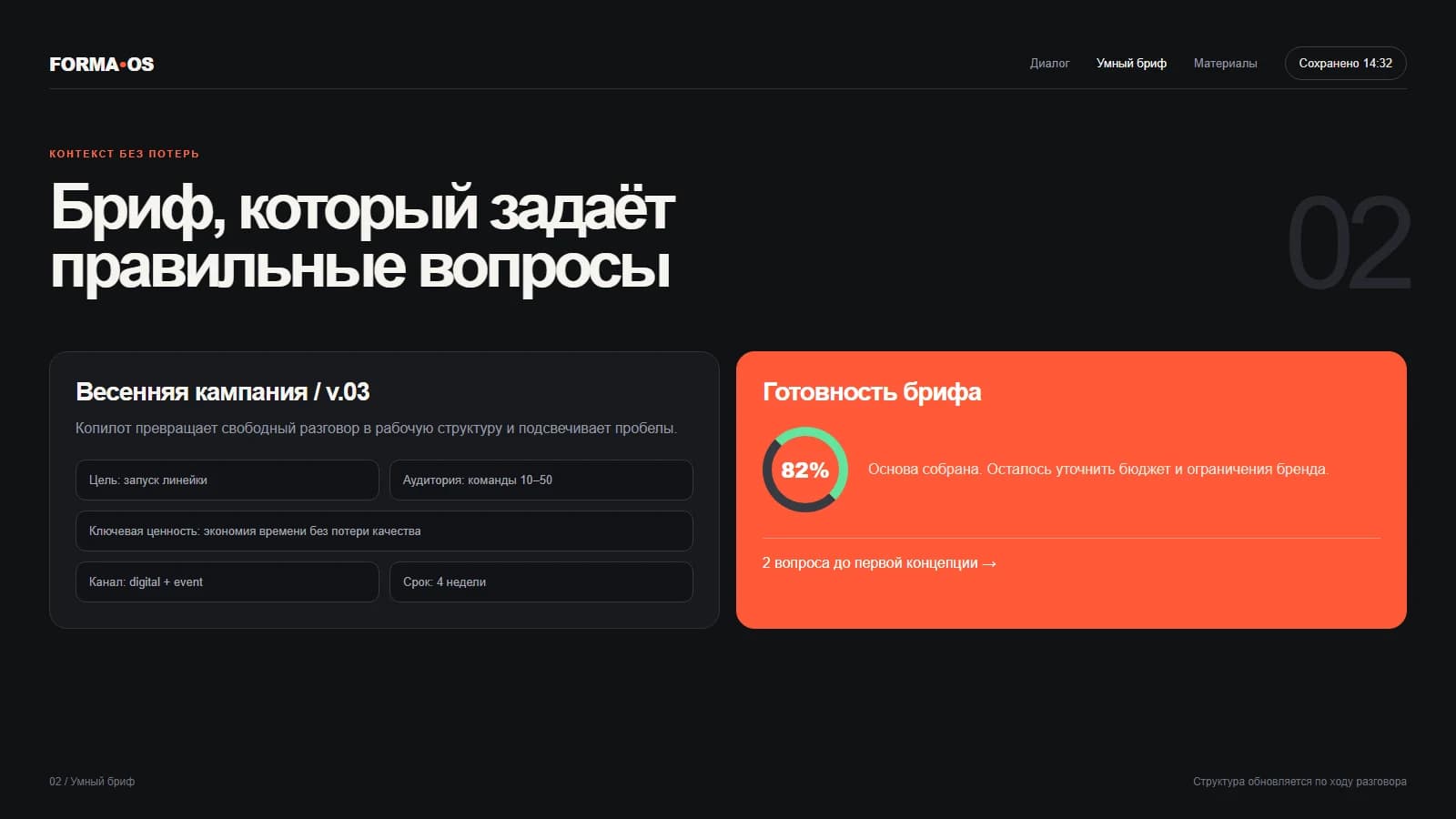 Умный бриф с проверкой полноты