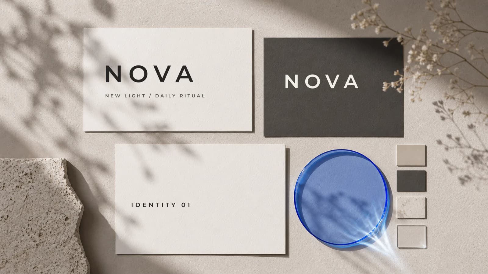 Логотип, знак, палитра и типографика NOVA